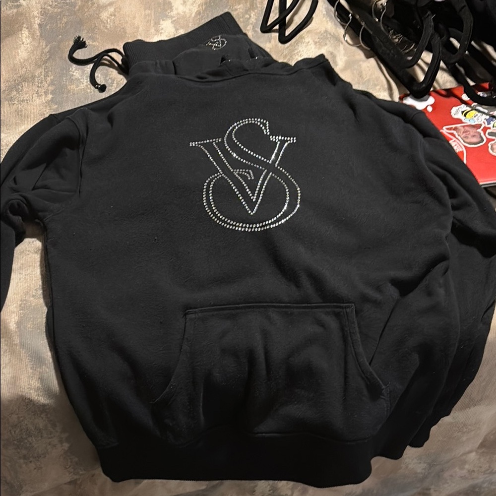 Victoria's Secret Black Hoodie and pants set